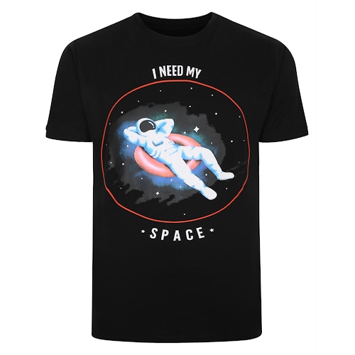 Bigdude I Need My Space Print T-Shirt Black